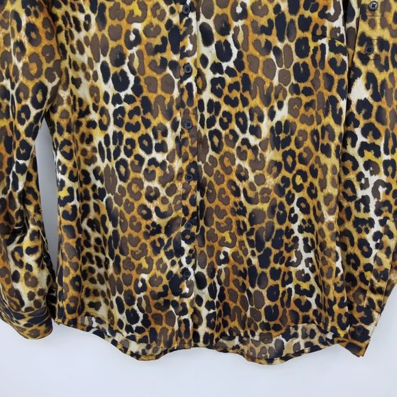 Express Long Sleeved Women's Collared Button Front Blouse Shirt Size Small - Picture 6 of 12